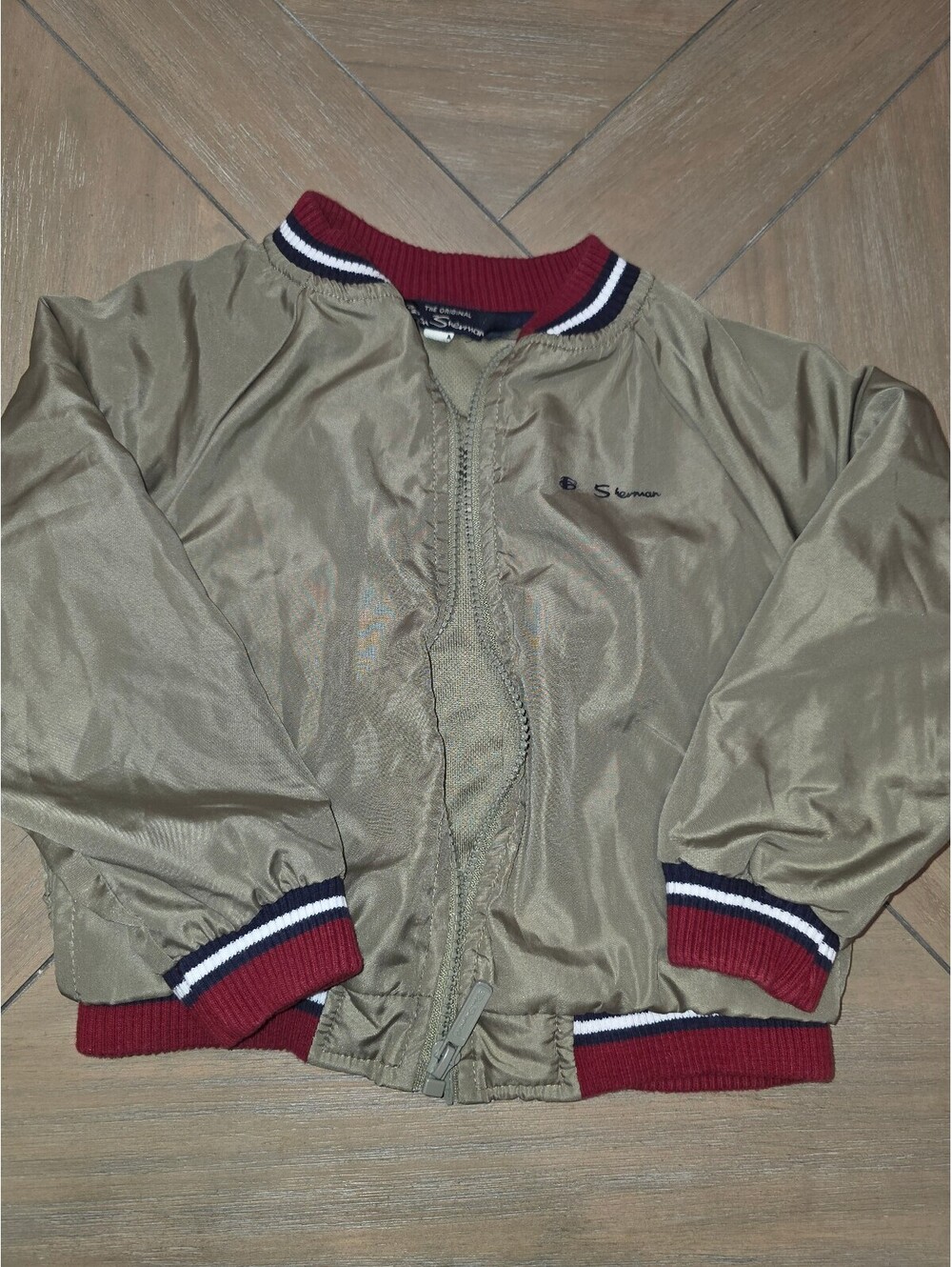 Ben Sherman Kids' Olive Green Bomber Jacket with Red Trim Size 4T